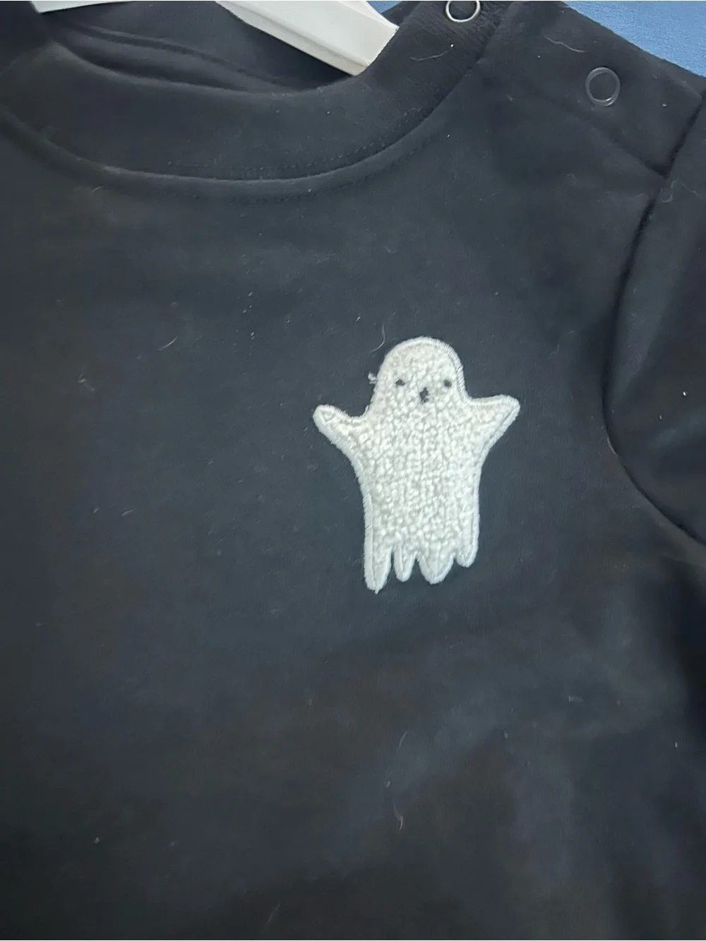 Cat & Jack Black Short-Sleeve Tee with White Ghost Bodysuit